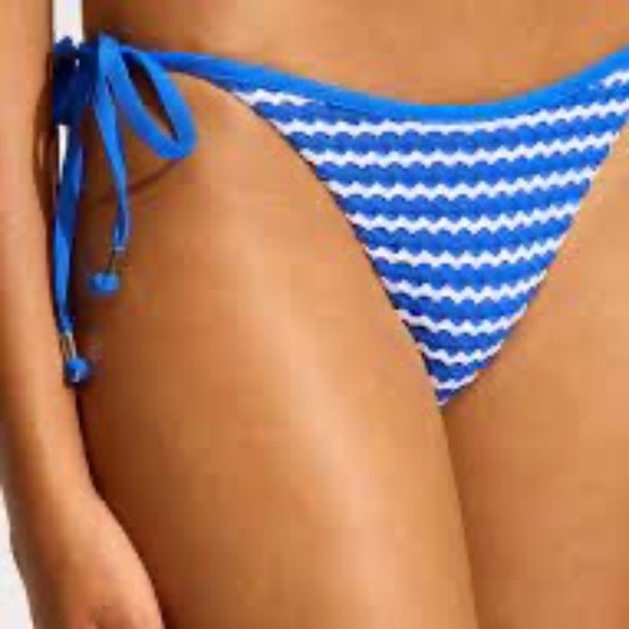 NWT Mesh Effect Tie Side Rio Bikini Bottom Azure XL 14 - Picture 6 of 8